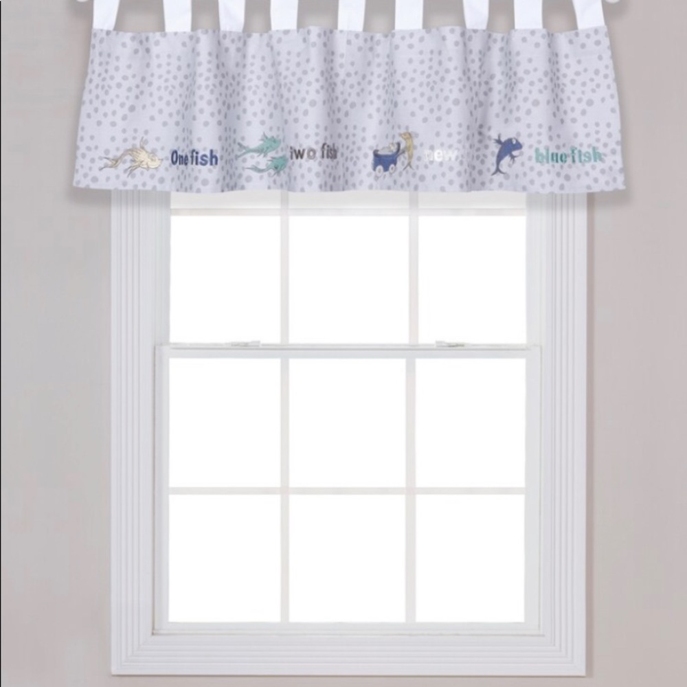 Dr. Seuss “New Fish” Baby Nursery Window Valance